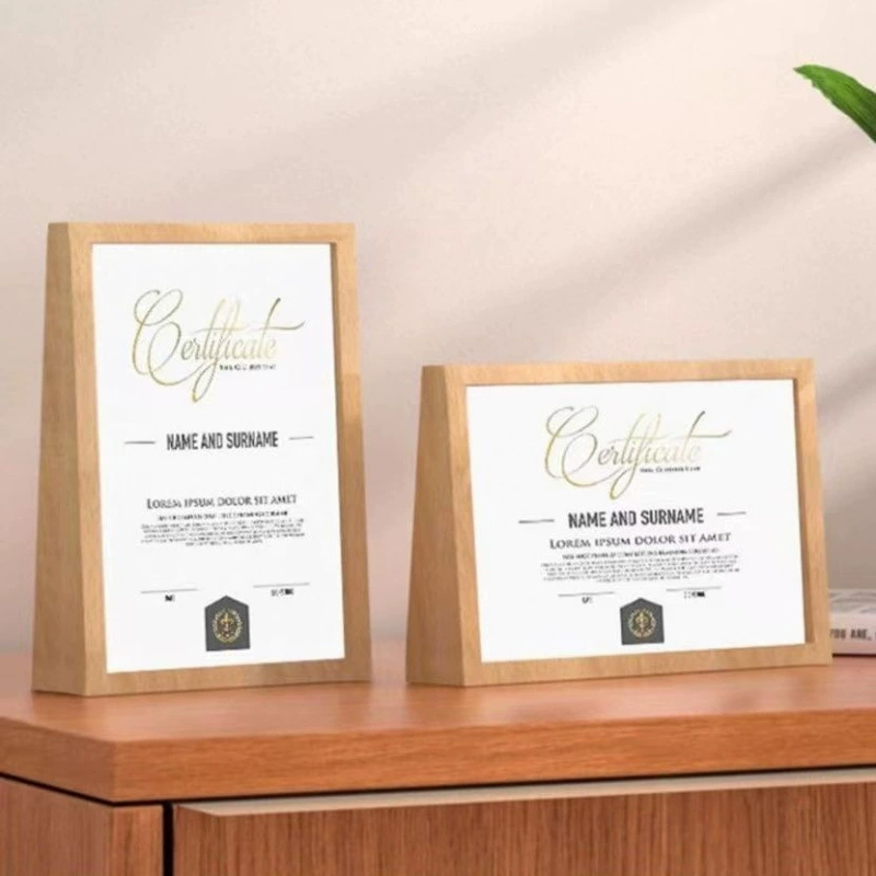 А4 почетный сертификат сертификат рамка трапециевидная фоторамка высококлассная медаль из массива дерева