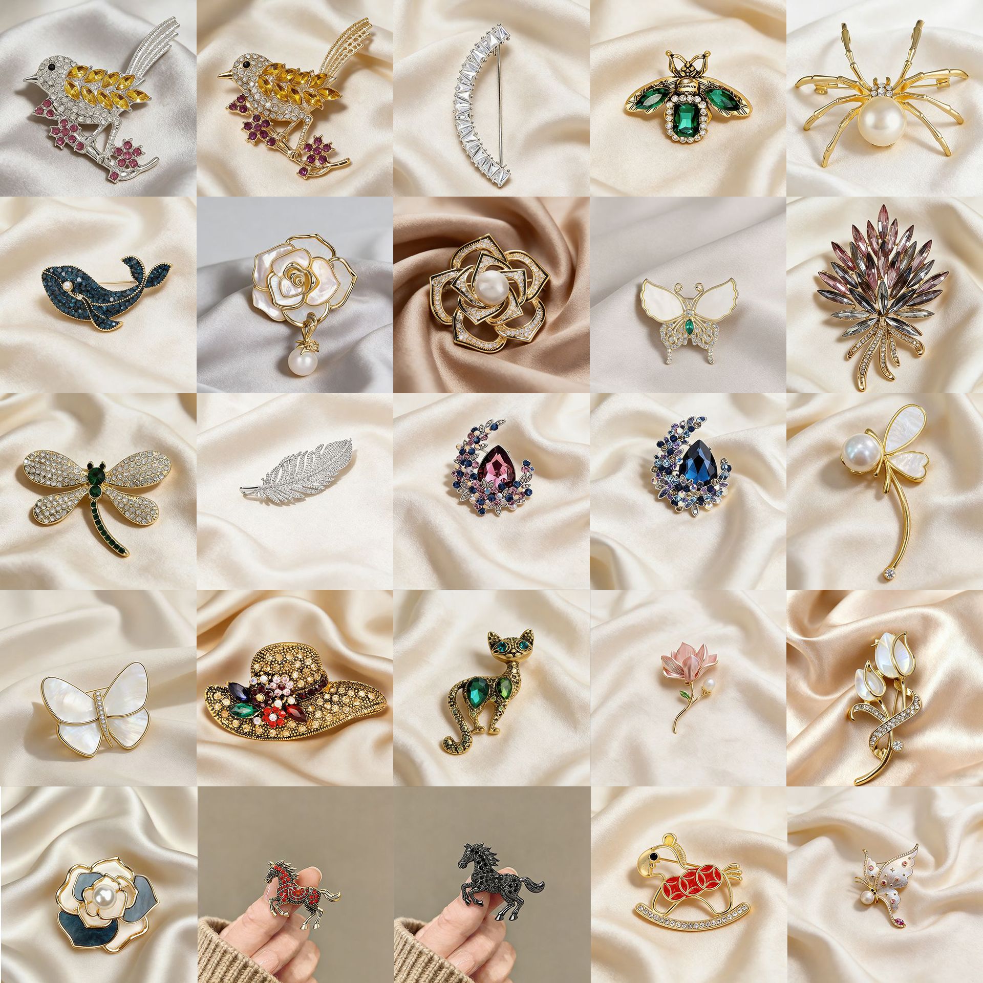 Spilla zodiaco cavallo in cristallo per donna accessorio chic_voghion.com