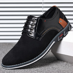 Fall New Men's Shoes Retro Fashion Casual Leather Shoes Men Round Head Laced Non-slip Versatile Comfortable Men's Leather Shoes