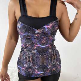 南美巴西时尚分体泳衣亚马逊美客多跨境泳衣M-3XL适合各种身材