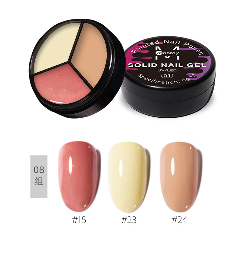 Internet celebridad nueva manicura de tres colores sólido esmalte de uñas gel relleno japonés crema de leche sólida color sólido lentejuelas esmalte de uñas gel