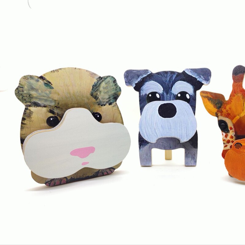 Creative Wooden Ornaments Animal Glasses Storage Ornaments Office Desktop Wooden Crafts Glasses Display Rack