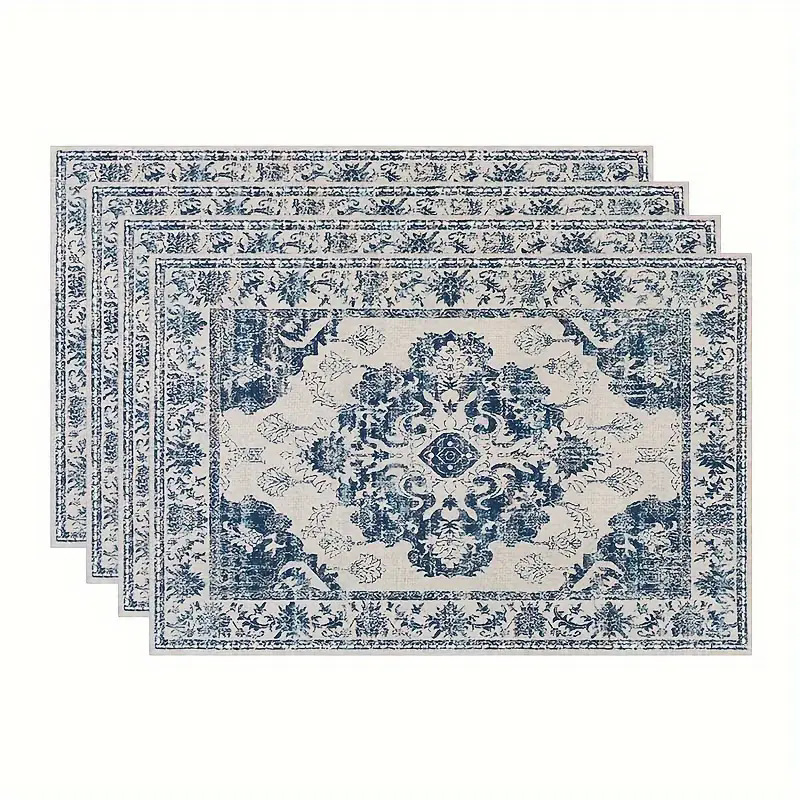 Transfronterizos lino almohadilla de mesa Aliexpress TEMU Amazon almohadilla de mesa cuadrada búfalo rojo almohadilla de Navidad Día de la Independencia