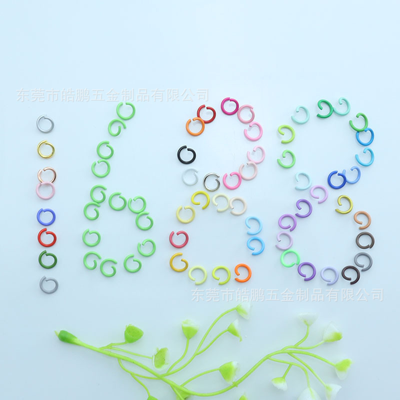 50 Colors 1.2*8 Open Rings Colorful Painted Connecting Rings Single Ring Handmade Hanging Rings DIY Keychain Iron Rings Open Loops