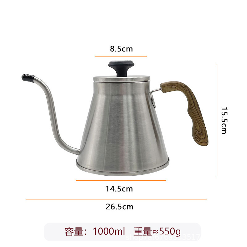 1,1L estilo europeo con tapa control de temperatura 304 acero inoxidable cafetera de descarga manual hervidor de agua de llama abierta para exteriores