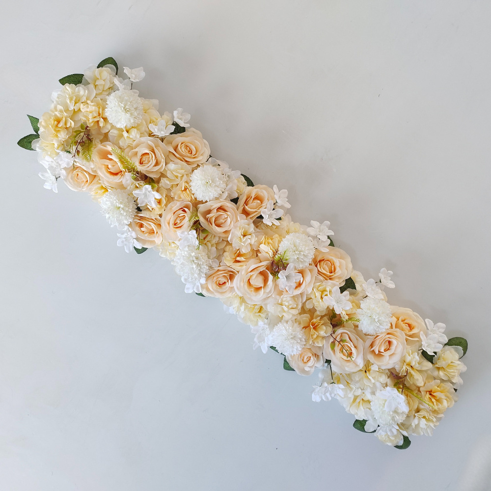 1m hilera de flores artificial hilera de suelo hilera de flores decorativa hilera de flores arco de boda flores decorativas hilera de flores largas hilera de rosas de boda