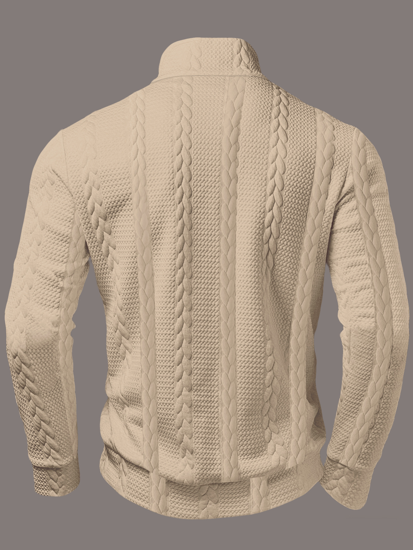 Herren Jacquard Strickpullover Mit Stehkragen Für Den Alltag_voghion.com