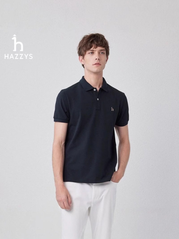 Hazzys/ハギス25夏の新型男性ビジネスカジュアル半袖襟付きポロシャツ|undefined