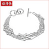 Silver fashionable bracelet, elegant jewelry, accessory, European style, internet celebrity, suitable for import