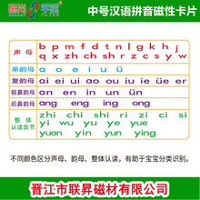 厂家直销 中号汉语拼音磁性卡片黑板贴 字母识物学习画报益智道具