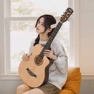 Guitar Beginners 41inch Single Board Jita Novice Boys and Girls 38inch Acoustic Guitar Student Folk Guitar Frets