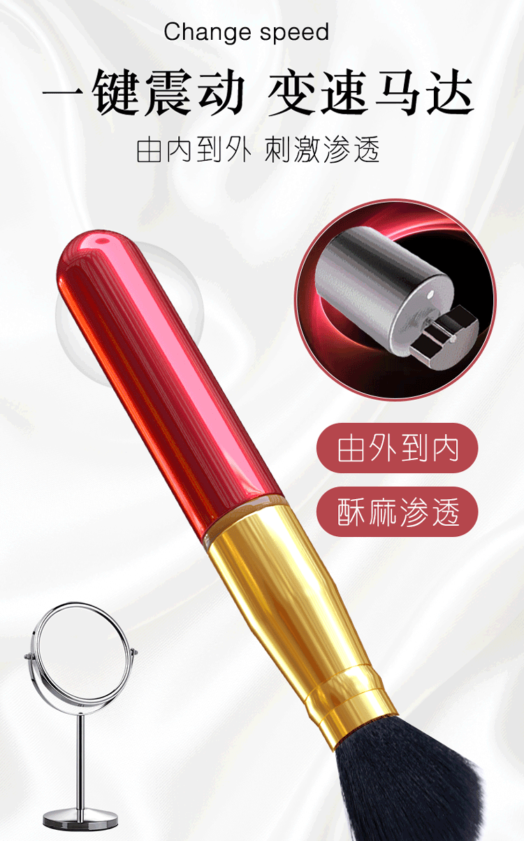 Jiuai Vibrating Massage Stick for Adults, Wireless Rechargeable ABS Body Massager, Gold and Rose — detail image 3