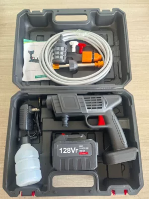 Portable car washer, gun, portable wireless cleaning machine, high-pressure - black-fifteen-cells-one-battery-one-plastic-coated-box-model
