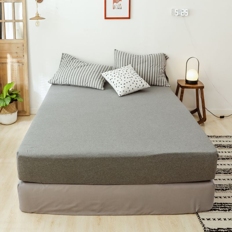 Cama de cama de algodón sin impresión de una sola pieza de tejido Tianzhu algodón Simmons sábanas de algodón antideslizantes fijas colchón cubierta protectora image 13