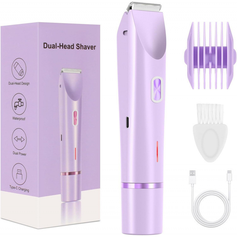 Transfronterizo nuevo afeitador eléctrico depilador privado para mujeres afeitador para mascotas de doble cabeza afeitador de cuerpo completo image 13