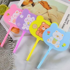 Creative cartoon bear and rabbit fan pen, cute stationery for students, ballpoint pen wholesale, children's gifts, LOGO design