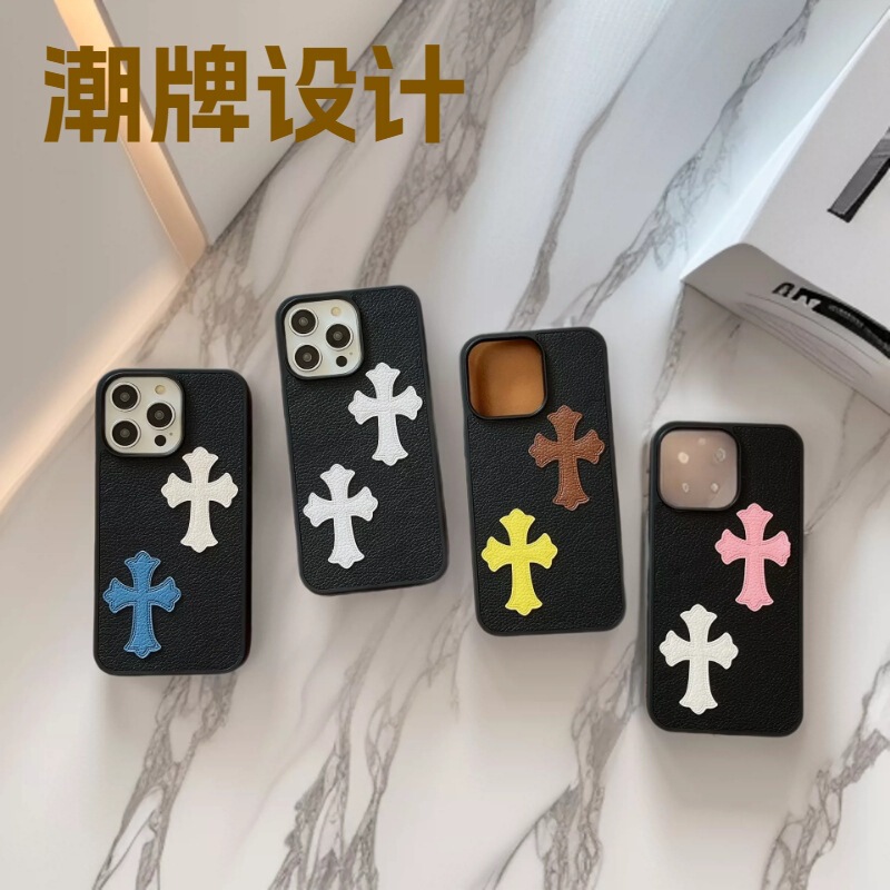 Crocore 13 Trendy Brand 12 Drop-resistant Cross for Apple 15promax Phone Case Leather Case iPhone14