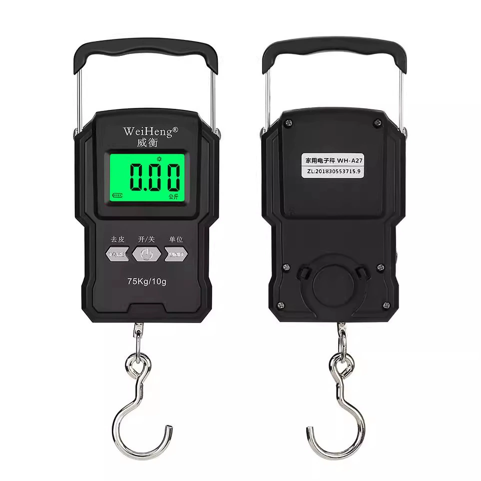 Производитель Wei Heng, перезаряжаемые портативные цифровые весы Wei Heng, цифровые портативные весы, экспресс-весы 75 кг с рулеткой, Bluetooth-весы с крючком