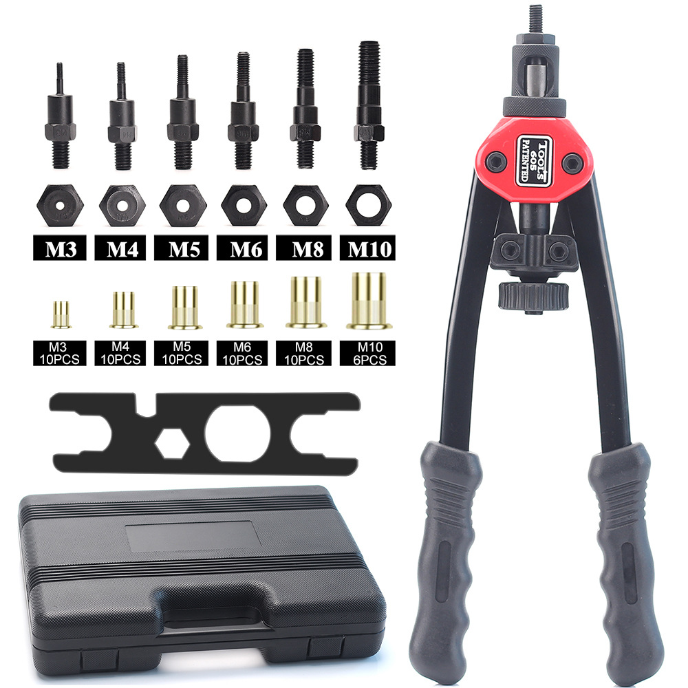 BT-605 13寸手动铆螺母枪  塑料箱包装 公制拉杆 65pcs套装