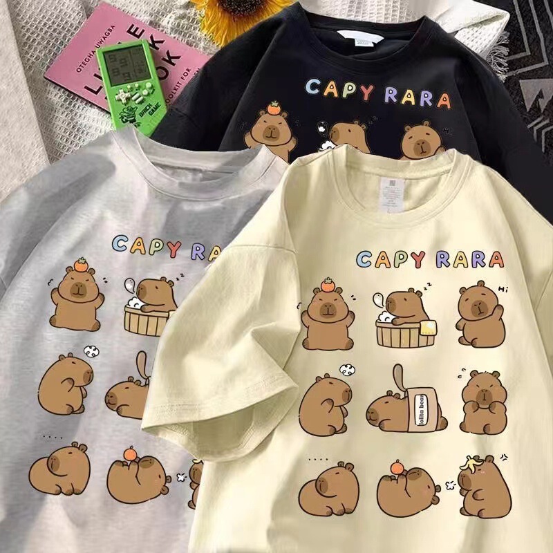 Cross-border New Cartoon Printed Cute Baccarat plus size Women's Loose Casual Slimming Women's T-shirt Ins Cotton Cross-border New Cartoon Printed Cute Baccarat plus size Women's Loose Casual Slimming Women's T-shirt Ins Cotton