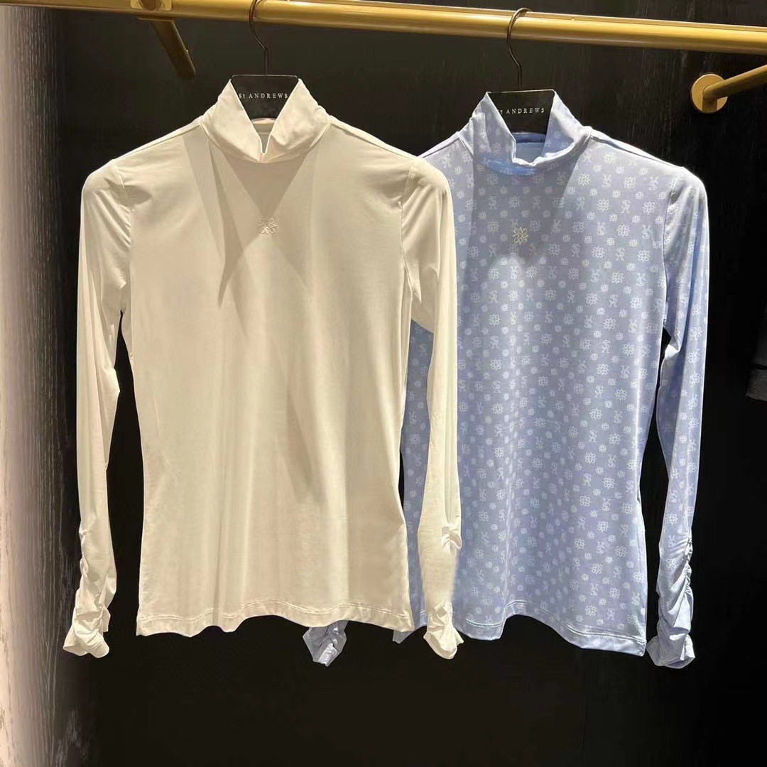 Women's 25 Early Spring New St Andrews Golf Clothing Half Turtleneck Long-Sleeved Cold Top