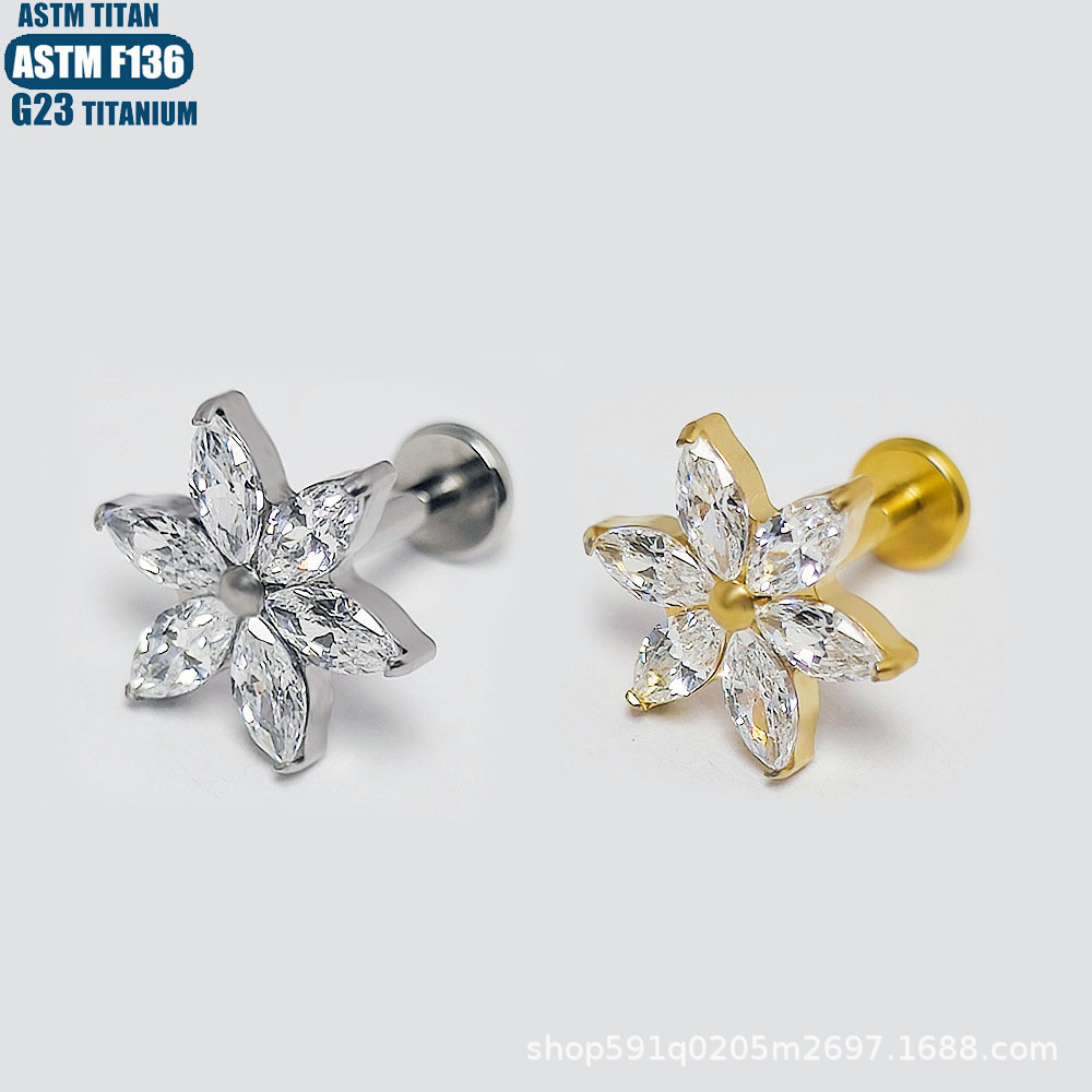 Labret piercing jewelry detail image