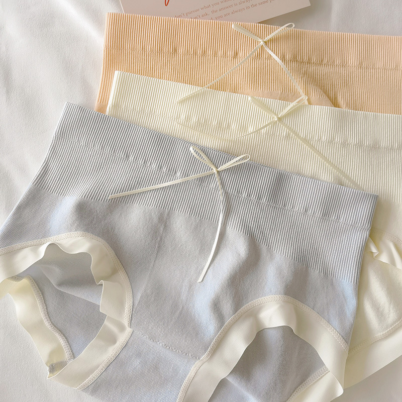 Cream mousse soft glutinous sweet girl's seamless mid-waist cotton crotch hip-wrapped plus size Japanese underwear wholesale ladies Cream mousse soft glutinous sweet girl's seamless mid-waist cotton crotch hip-wrapped plus size Japanese underwear wholesale ladies