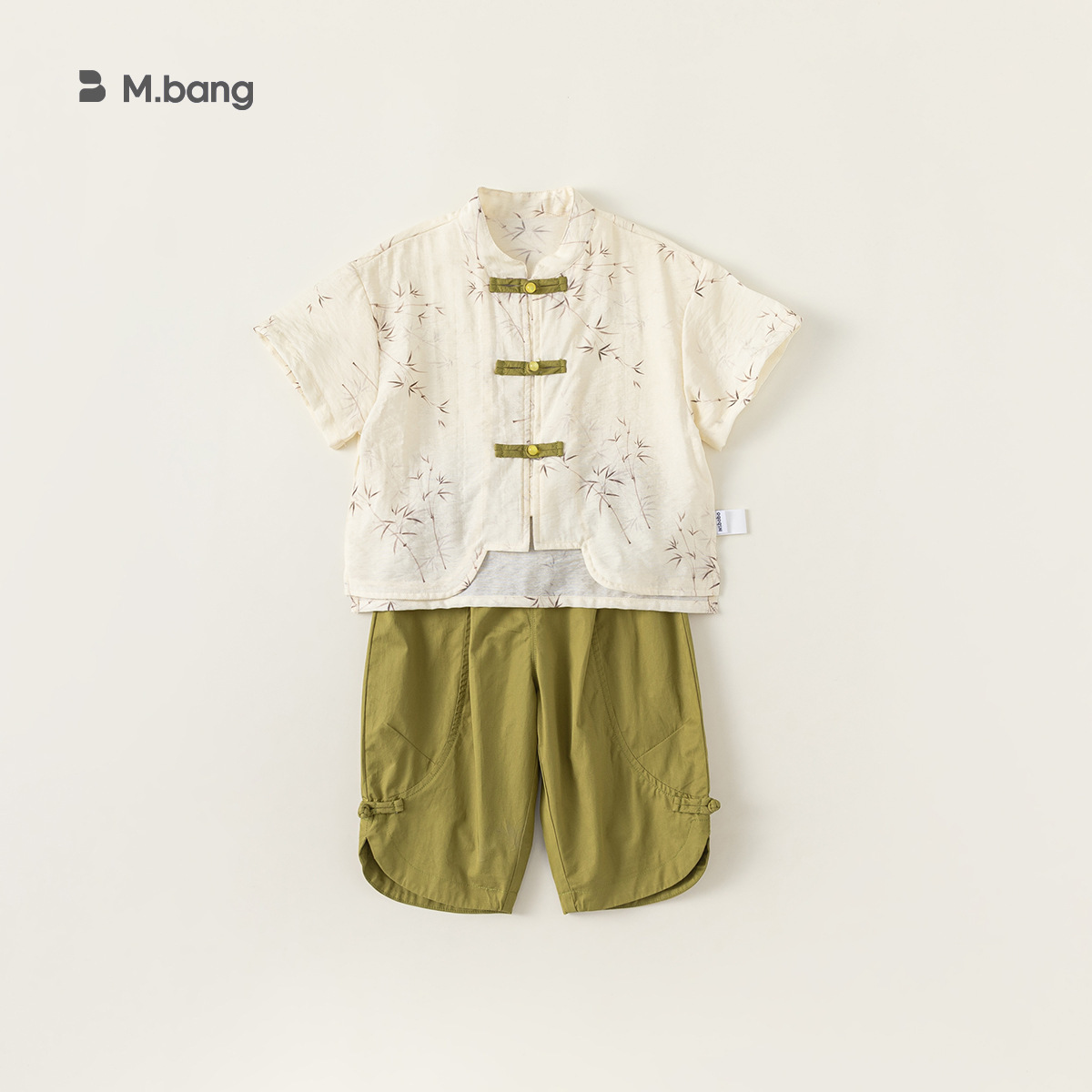 Yubao ropa para niños nueva ropa china china de verano pantalones cortos de mangas cortas de dos piezas de ropa de bebé estilo nacional para niños