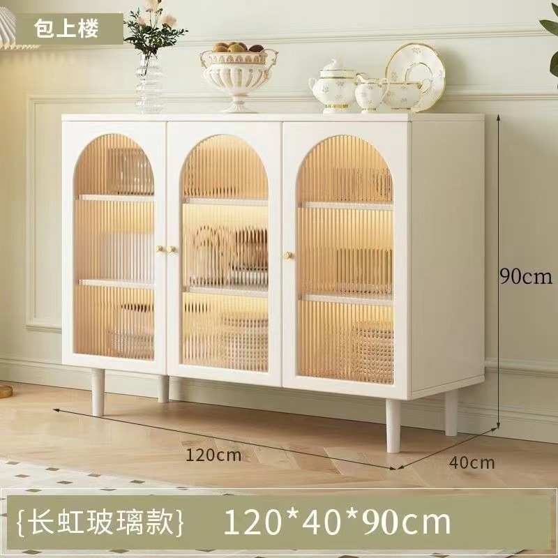 餐边柜法式简约现代藤编储物柜子家用餐厅茶水柜厨房收纳橱柜边柜|undefined