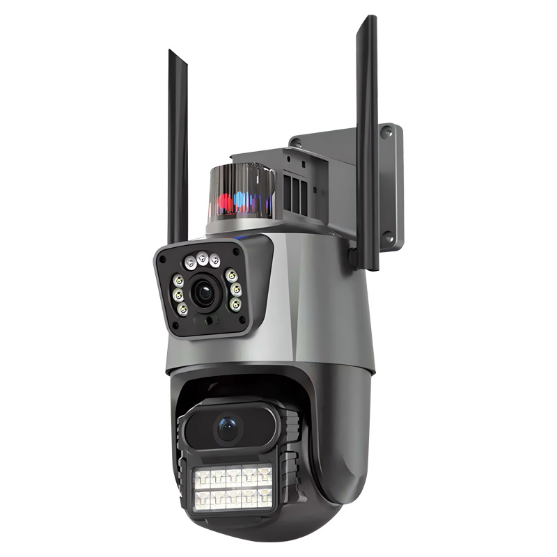 Cámara de Vigilancia Inalámbrica de Doble Lente V380 4G de Plástico ABS, Impermeable, Control Remoto