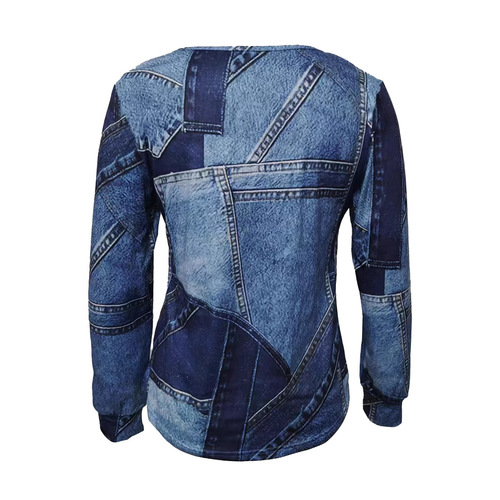 2025 European and American Spring and Summer Amazon TEMU New Women's Knitted Fabric Print Zipper Casual T-shirt Short-sleeved Women