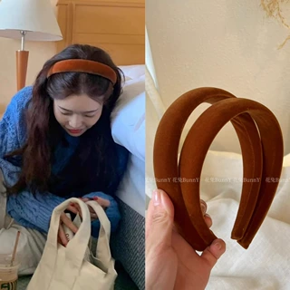 韩版百搭丝绒发箍网红ins森系海绵压发头箍发带奶茶色气质发饰女