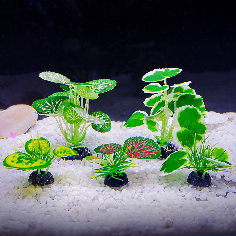 Adornos de Plantas Acuáticas Pequeñas, Nuevas Plantas Acuáticas Verdes, Helechos de Hojas Verdes, Suministros de Decoración para Acuarios para Comercio Transfronterizo