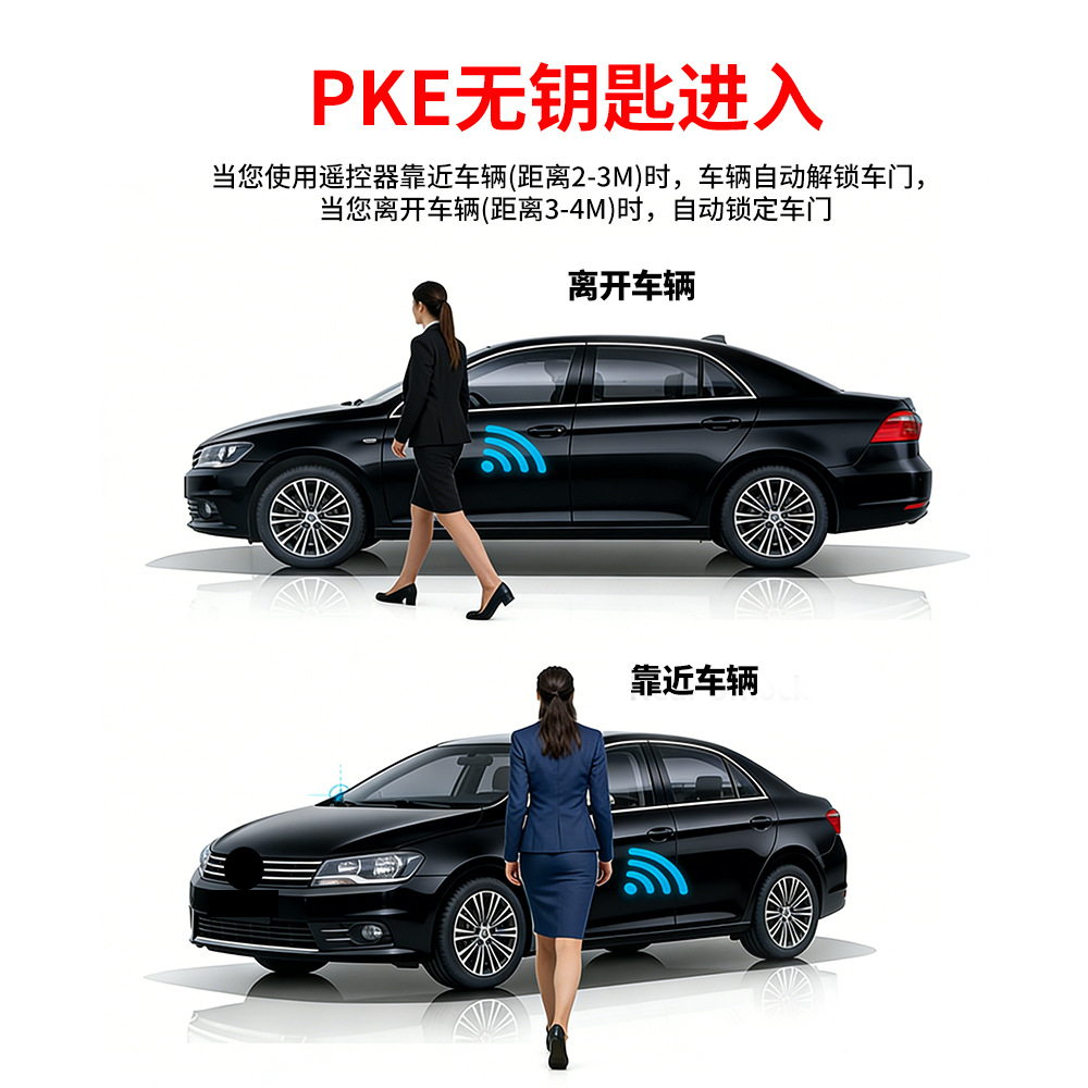 Universal One-Touch Start Car Modification Parts, Smart Sensor Keyless Entry, Remote Start, In-Car Anti-Theft System