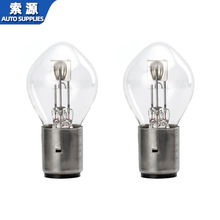 摩托车大灯卤素灯泡电动车灯B35 35/35W BA20D S2内置前照大灯12V