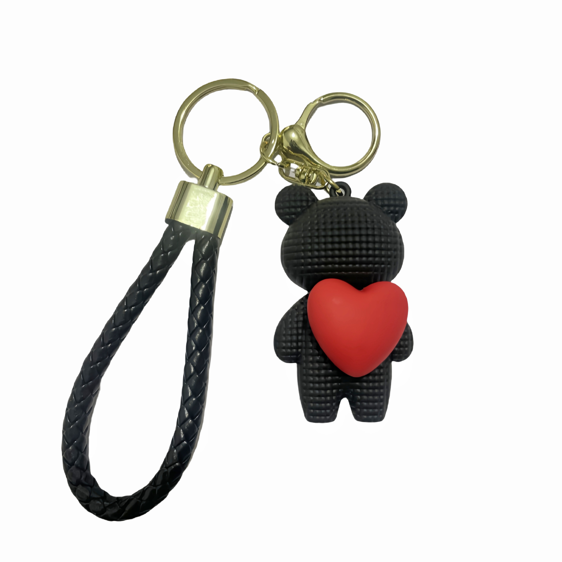 Peluche a forma di cuore con orsetto per bambine, ciondolo carino con squisita celebrità di Internet, decorazione per zaino, portachiavi per auto_voghion.com