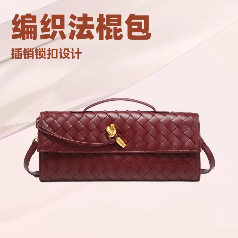 包包女26新款编织包单肩法棍包高级横款手拿晚宴包百搭通勤斜挎包