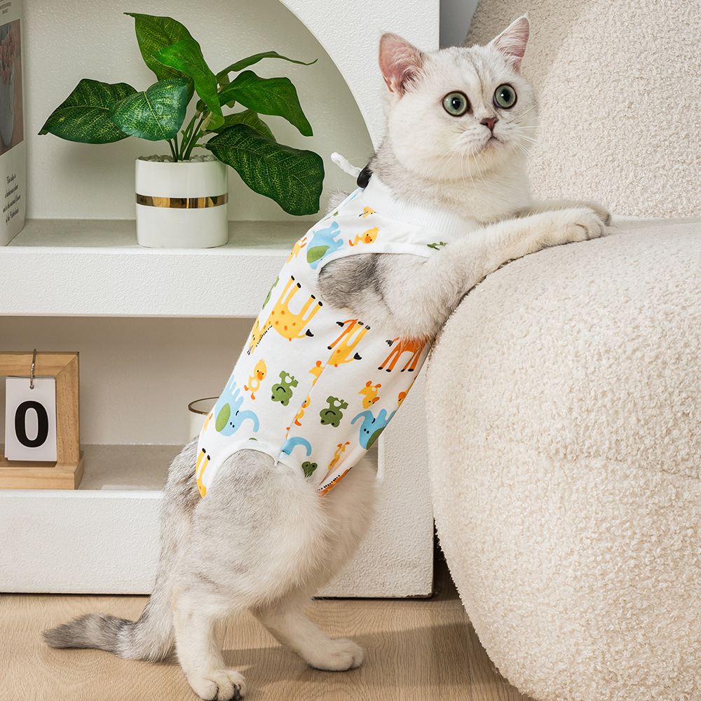 Ropa de esterilización transfronteriza de hembra amazónica, ropa de destete para gatos, ropa de esterilización para gatos anti-lamer después de la cirugía, cuatro estaciones disponibles image 7