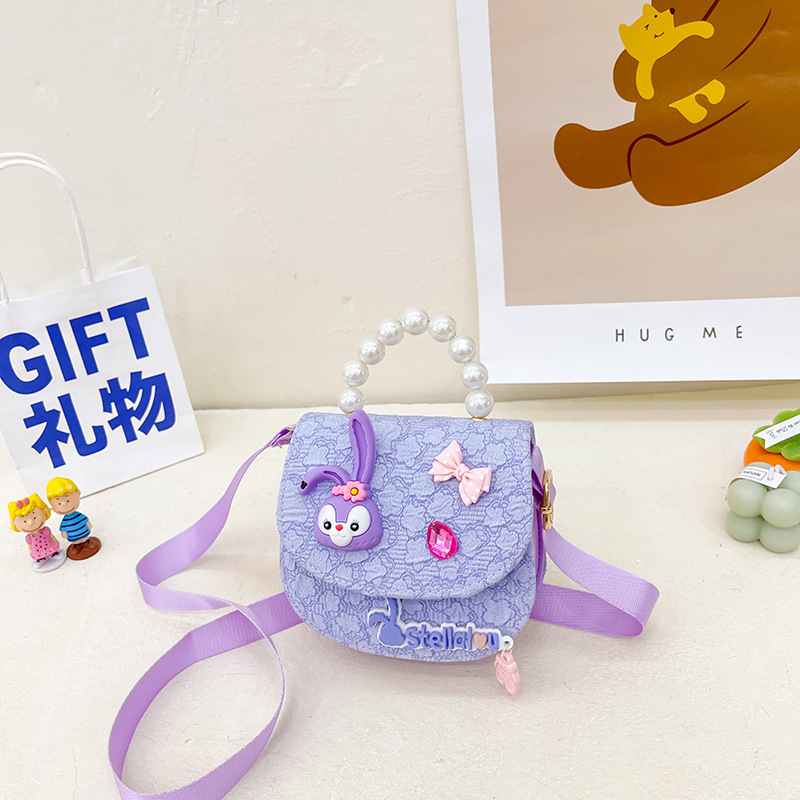 Bolso de los niños al por mayor bolsa de mensajero de las niñas bolso de perlas de moda de dibujos animados accesorios bolsa estrella Delu mochila