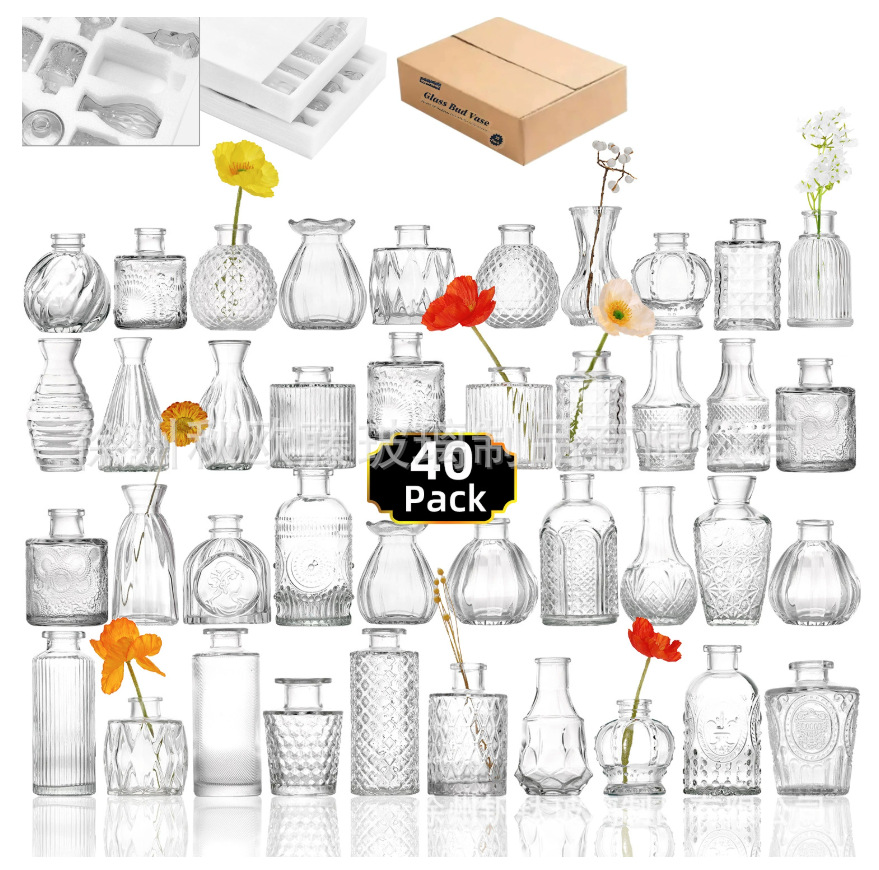 Juego de jarrones pequeños populares de Amazon, jarrones de estilo europeo para arreglos florales, decoración de alta gama para sala de estar y cocina