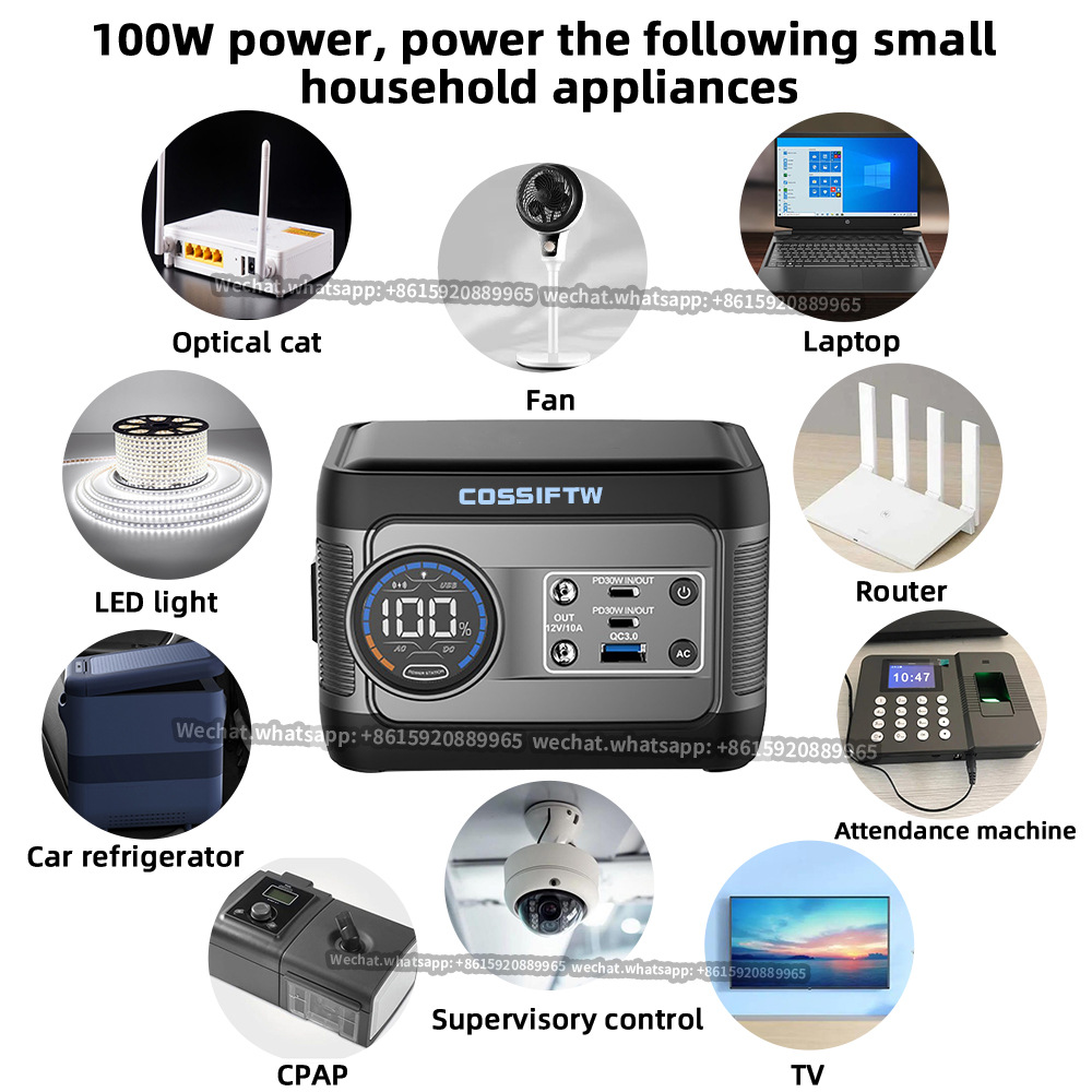 Transfronterizo 110V 220V mini fuente de alimentación inalámbrica de almacenamiento de energía 100W mini fuente de alimentación portátil de carga rápida