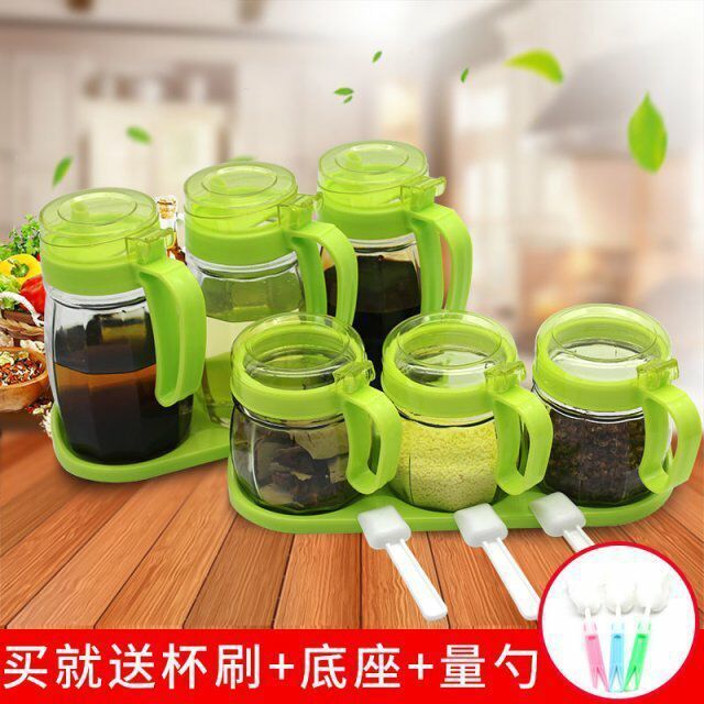 Productos de cocina de almacenamiento botella de aceite de vidrio con condimento botella de almacenamiento con tapa