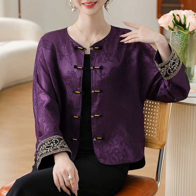 Новый китайский темперамент пуговица свободная тонкая куртка