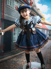 朱迪兔子警官 女童連衣裙2023春夏假兩件寶寶洛麗塔公主蓬蓬cos裙