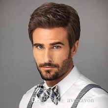 欧美假发亚马逊wish热销时尚中年男士棕色短直发跨境电商爆款现货