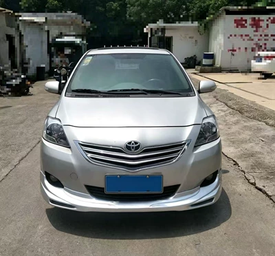 Suitable for 08-13 Toyota Vios Body Kit with Front Lip, Rear Lip, Side Skirts, and Modified Parts (Big Surrounded) - 08-10-front-lip-unpainted-black