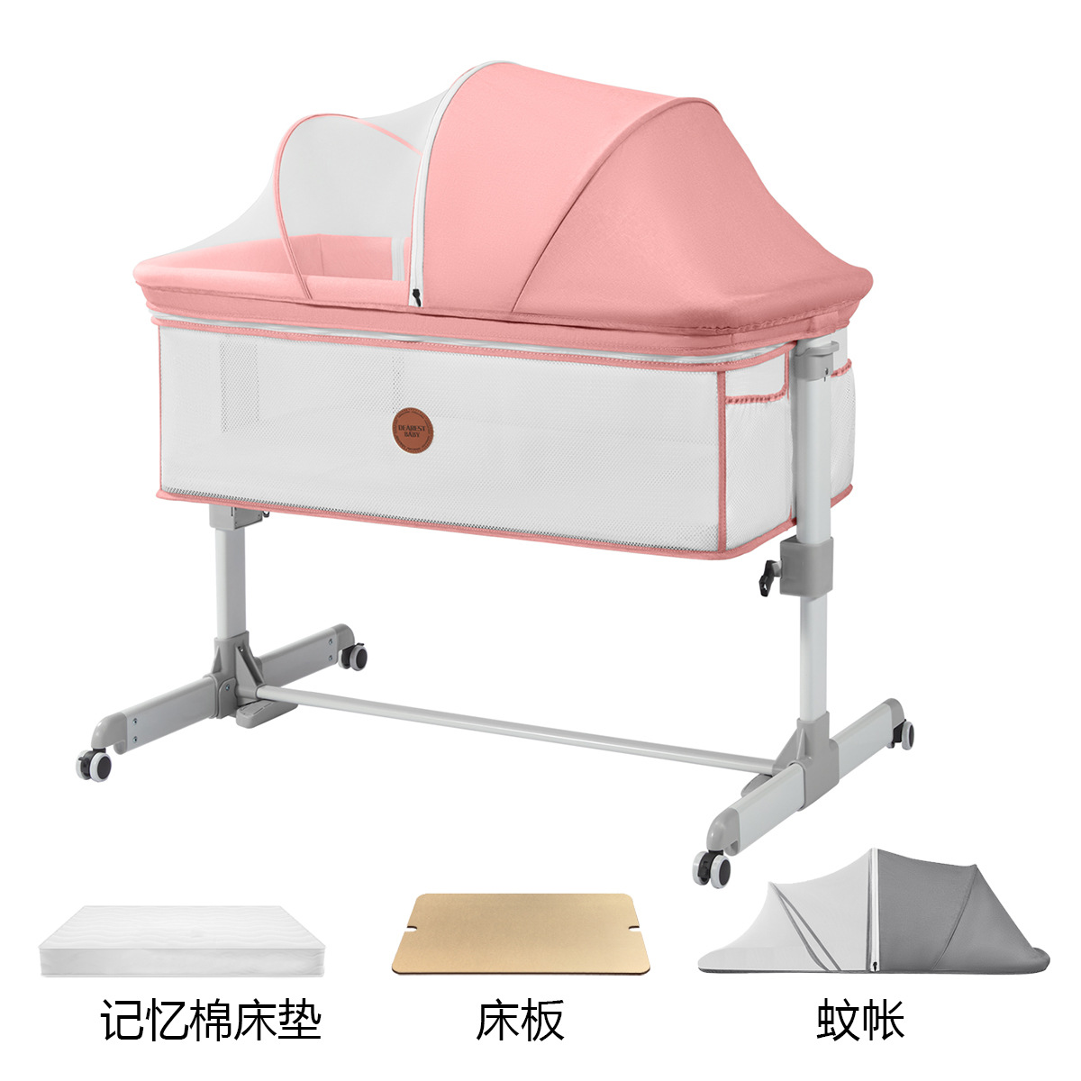 Cama de empalme para bebés, cama multifuncional BB, cama de empalme para recién nacidos, cama de cuna portátil móvil y plegable image 17