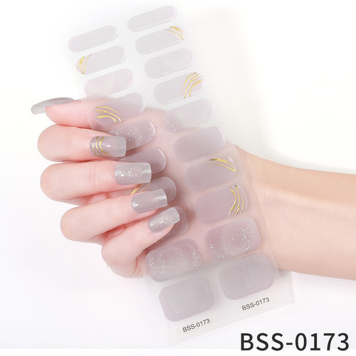 Internet celebrity gel nail stickers UV semi-cured phototherapy European and American nail stickers Amazon baked light nail stickers 20