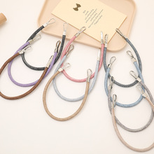 创意PU皮革牛仔图案手提链双扣手腕款钥匙扣挂件配饰手机挂绳手绳