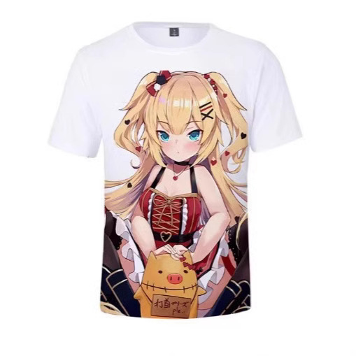 Hollefer Vittuber Akei Hatto T-Shirt Short Sleeve Anime Cartoon Men's Women's Shirt Clothing